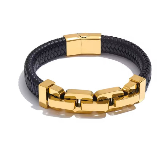 Luxe 18K PVD Vergulde Herenarmband â Handgemaakt