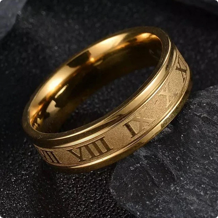 TimelessSignet™ Vintage Romeinse Cijfers Herenring"