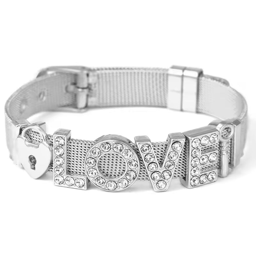 10Mm Kristal Liefde Sleutel Slot Charme Armbanden Diy