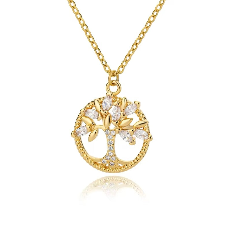 Levensboom Hanger Ketting voor Vrouwen - RVS Lange Choker, Trend 2024, Esthetische Sieraden