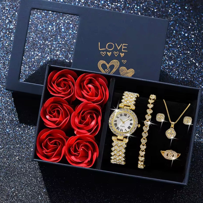 Elegant Vrouwenhorloge met Geschenkdoos – Perfect voor Valentijnsdag Cadeau