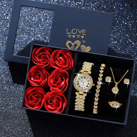 Elegant Vrouwenhorloge met Geschenkdoos â Perfect voor Valentijnsdag Cadeau