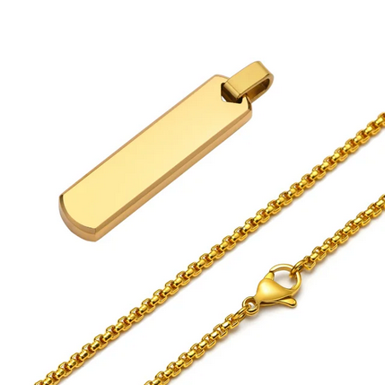Collier GlamourLuxe® avec barre initiale Vnox pour homme