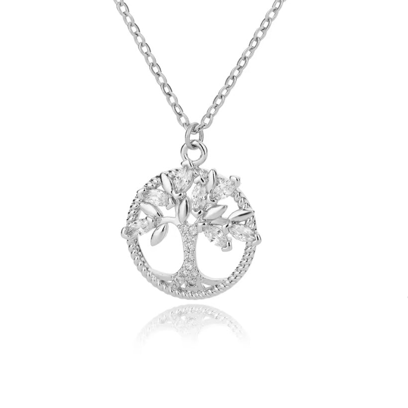 Levensboom Hanger Ketting voor Vrouwen - RVS Lange Choker, Trend 2024, Esthetische Sieraden