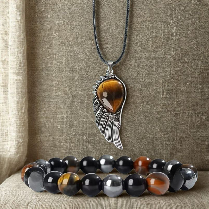 2-delige Tijgeroog & Hematiet set – Ketting & Armband | A3