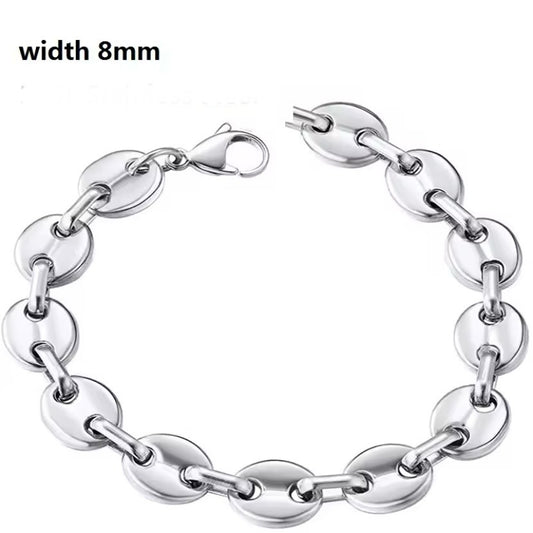 316L RVS Cubaanse Schakel Armband â Zilverboon Vintage Figaro Design voor Mannen en Vrouwen