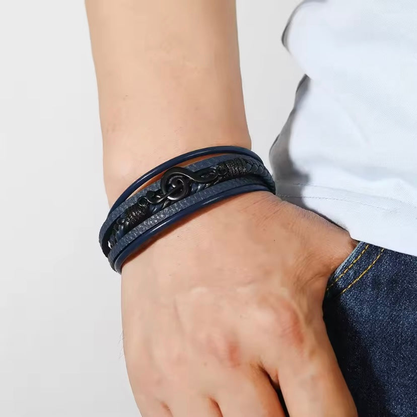 Vintage Creatieve Herenarmband Retro Muzieksymbool