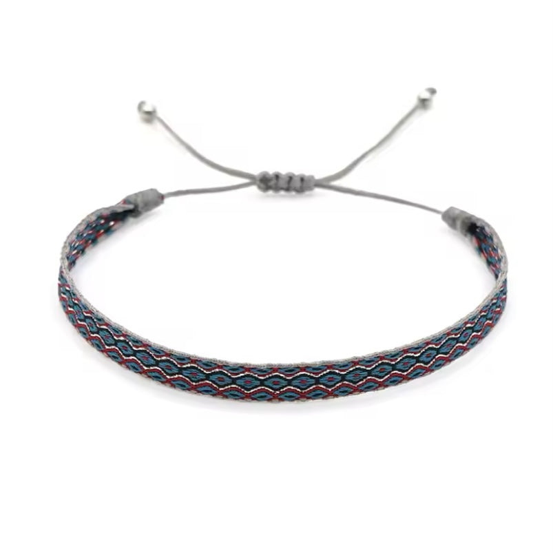 Tibetaanse Boeddha Knoop Bedelarmband – 925 Verzilverde Touwstijl met Lapis Lazuli