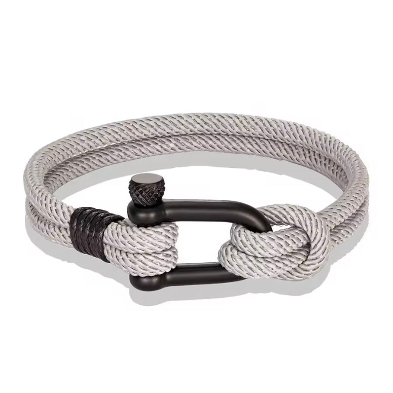 Armband heren roestvrijstalen veiligheidssluiting nautisch touw armband