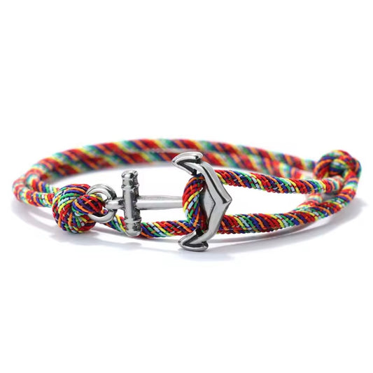 Minimalistische verstelbare herenarmband â handgemaakte nautische armband van 3 mm dun maritiem touw met roestvrijstalen details