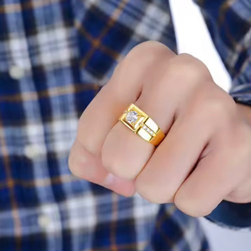 Solitaire Herenring - 925 Sterling Zilveren Verlovings- en Trouwring met AAA Zirkoon CZ