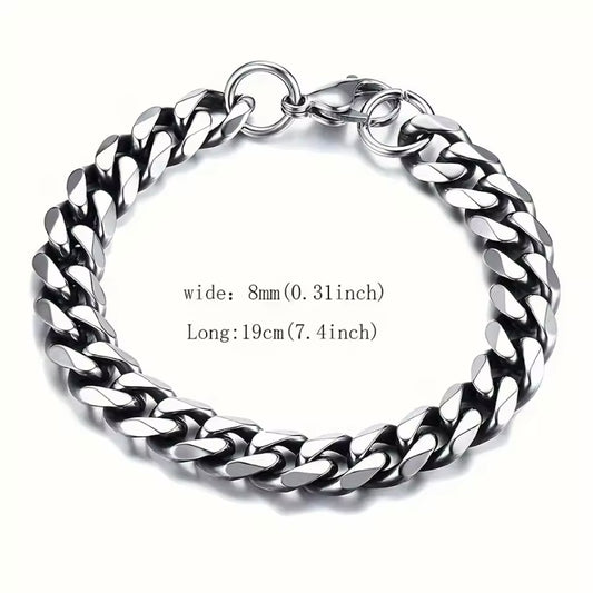 TitanEdgeâą Hiphop Trendy Armband Voor Heren Rvs Colorfast Cuban