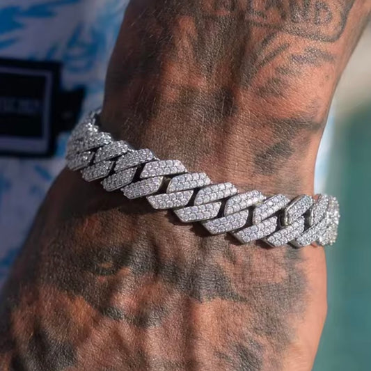 14MM Iced Prong Link Cubaanse Armband â Luxe Miami Hip Hop Sieraden voor Mannen & Vrouwen