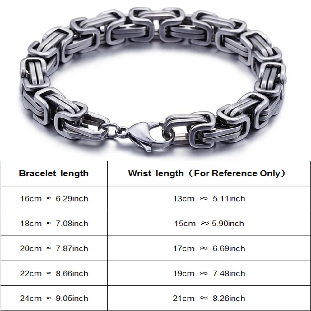 UrbanSteel Dubai Ketting Armband met maat tabel