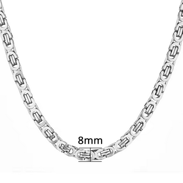 Vintage Byzantijnse Schakelketting 6/8mm Goud/Zilver