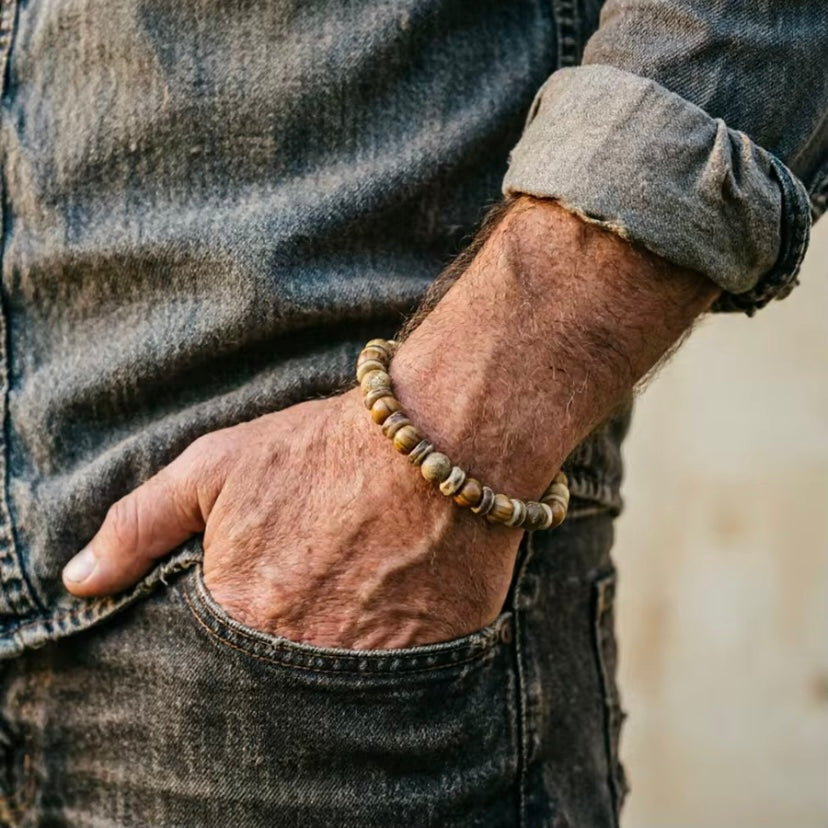 Houten kralenarmband