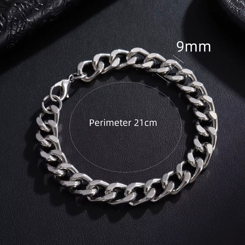 Nieuwe Trendy Cubaanse Ketting Mannen Armband Klassieke Rvs 3/5/7/9mm Breedte