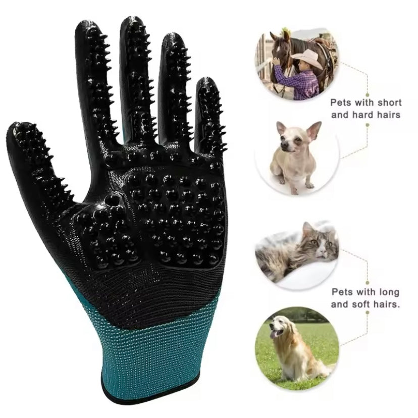 Verzorgingshandschoen voor Katten, Honden & Paarden – Combineert Vachtverzorging met Massagecomfort
