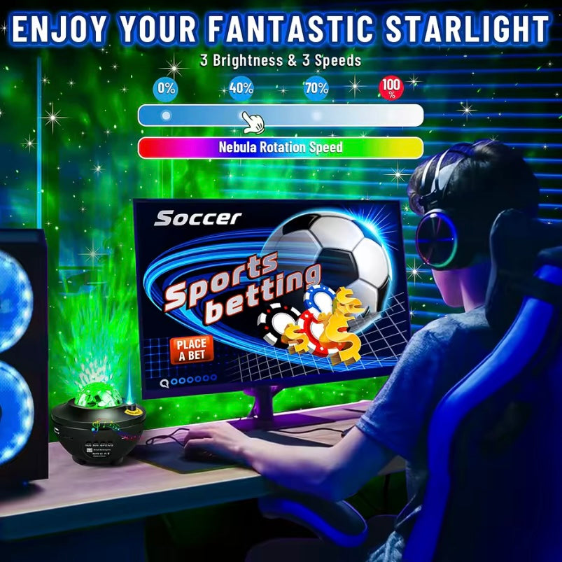 Galaxy Sterrenprojector met Muziek & Bluetooth