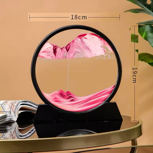 3D Zandloper Drijfzand Kunst – Bewegende Zandkunst Schilderij