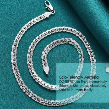 925 Sterling Zilveren Ketting – 6 mm Breed, 60 cm Lang – Tijdloze Elegantie voor Dames & Heren
