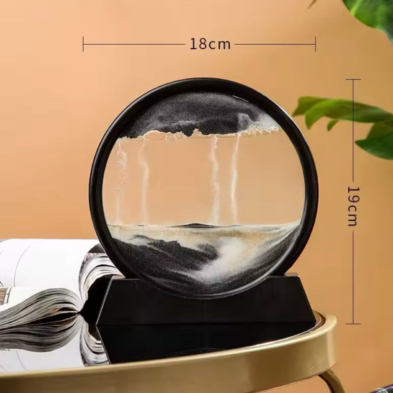 3D Zandloper Drijfzand Kunst – Bewegende Zandkunst Schilderij