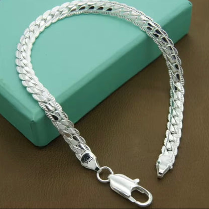 6 mm Zijketting + gratis armband (20cm)