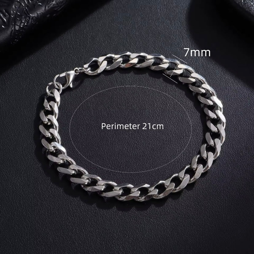 Nieuwe Trendy Cubaanse Ketting Mannen Armband Klassieke Rvs 3/5/7/9mm Breedte