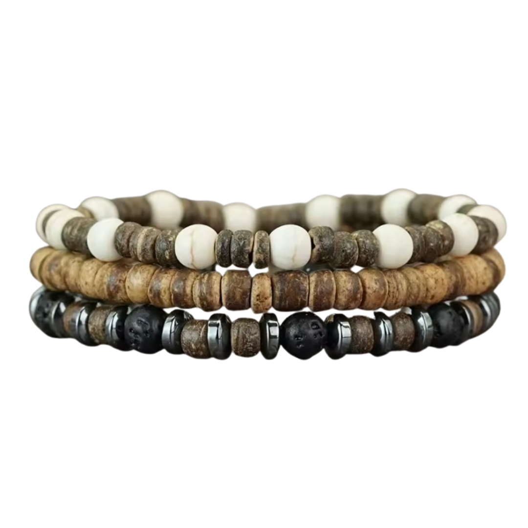 3 set heren kralenarmbanden 