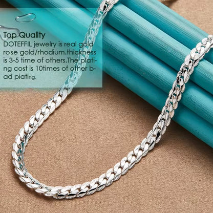 925 Sterling Zilveren Ketting – 6 mm Breed, 60 cm Lang – Tijdloze Elegantie voor Dames & Heren