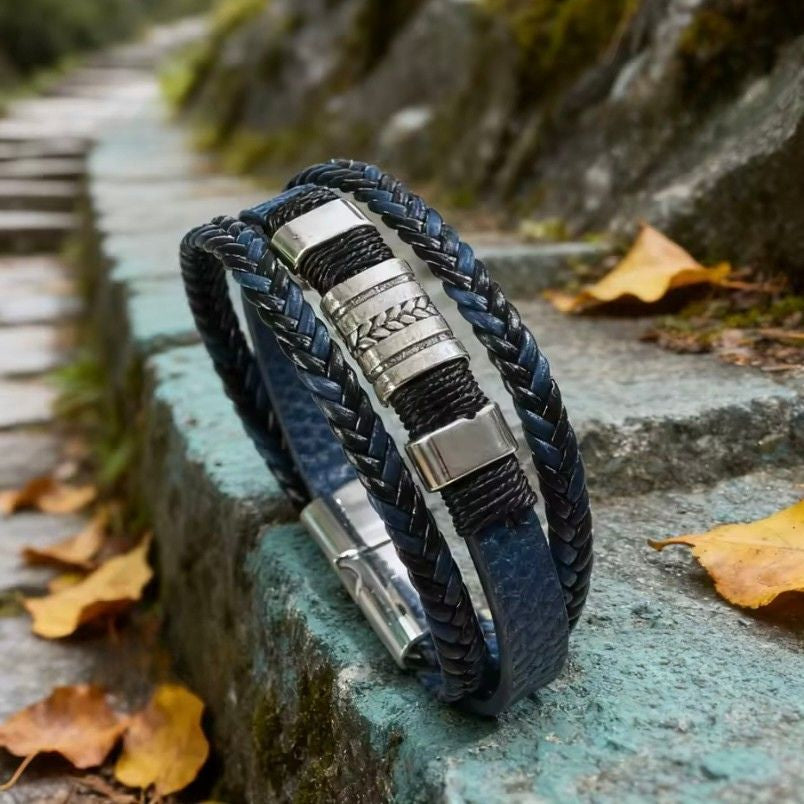 Geweven PU-leer, armband in retro-stijl