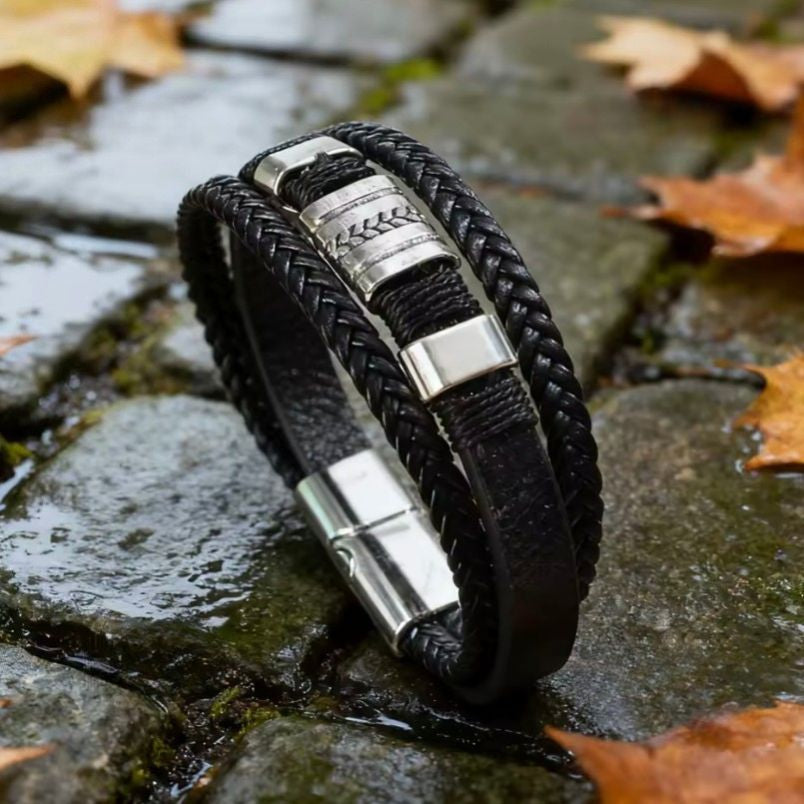 Geweven PU-leer, armband in retro-stijl