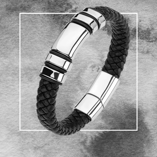 1+2 Gratis: 4 Stijlvolle Armbanden van Leer en Roestvrij Staal