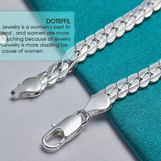 925 Sterling Zilveren Ketting – 6 mm Breed, 60 cm Lang – Tijdloze Elegantie voor Dames & Heren