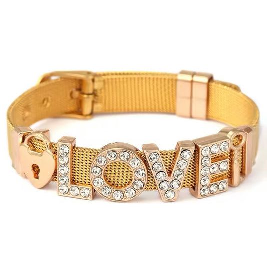 10Mm Kristal Liefde Sleutel Slot Charme Armbanden Diy