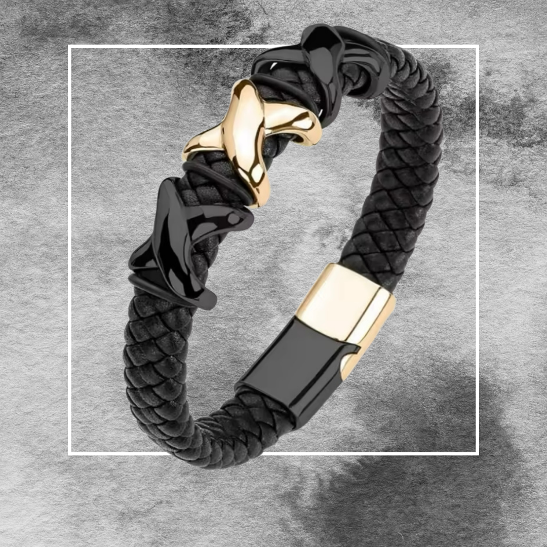 1+2 Gratis: 4 Stijlvolle Armbanden van Leer en Roestvrij Staal