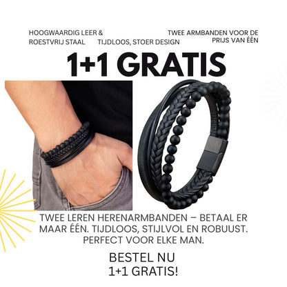 Hoogwaardige Leren Armbanden 1+1 Gratis