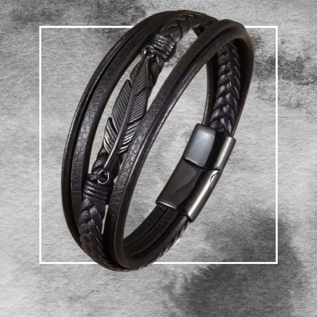 1+2 Gratis: 4 Stijlvolle Armbanden van Leer en Roestvrij Staal