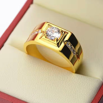 Solitaire Herenring - 925 Sterling Zilveren Verlovings- en Trouwring met AAA Zirkoon CZ