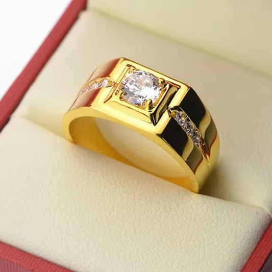 Solitaire Herenring - 925 Sterling Zilveren Verlovings- en Trouwring met AAA Zirkoon CZ