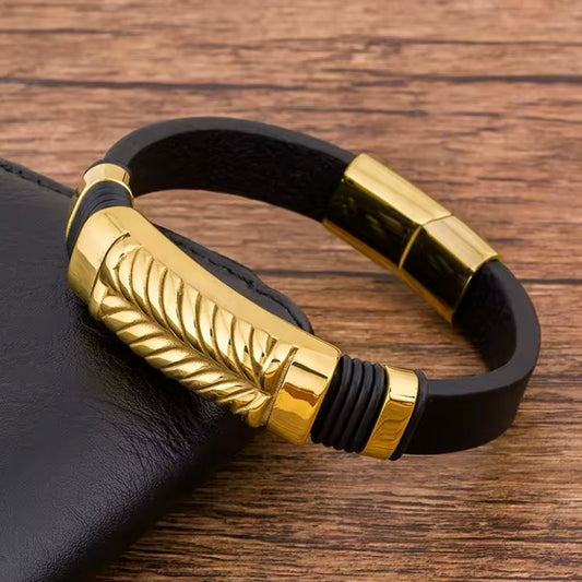 TYO Gevlochten Heren Armband met Bedel Detail