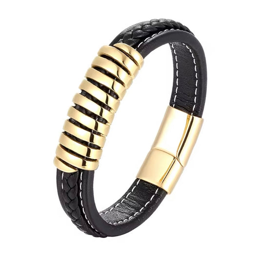 Nieuwe Stijl Hand Geweven Leren Armband | Stijlvolle Mannen- en Vrouwenaccessoires (19-23 cm)