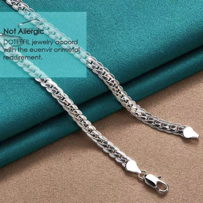 925 Sterling Zilveren Ketting – 6 mm Breed, 60 cm Lang – Tijdloze Elegantie voor Dames & Heren