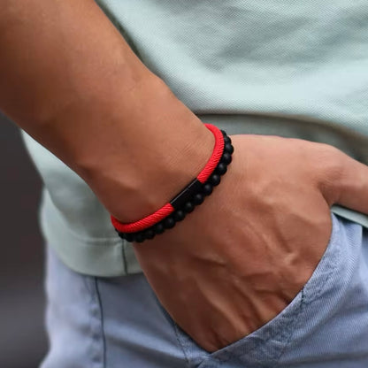Set van 2 Herenarmbanden - Grade A 4mm Touw - Geluksarmband - Geschikt voor Outdoor