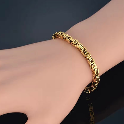 Goud Kleur Rvs 4mm Byzantijnse Link Chain Armbanden Ketting