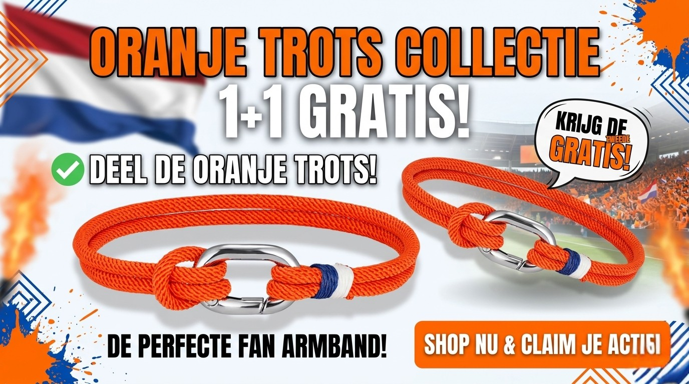 Oranje Trots: Nautische Herenarmband - Dé Fan Editie