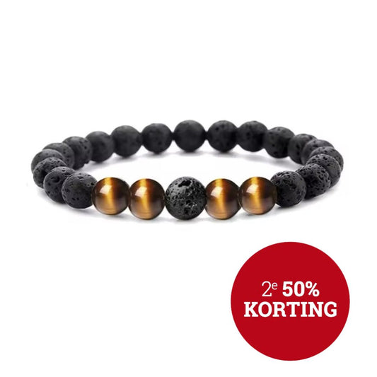 Stijlvolle Lavasteen Armbanden met Tijgeroog, Hematiet & Onyx – Stressverlichting & Tijdloze Elegantie