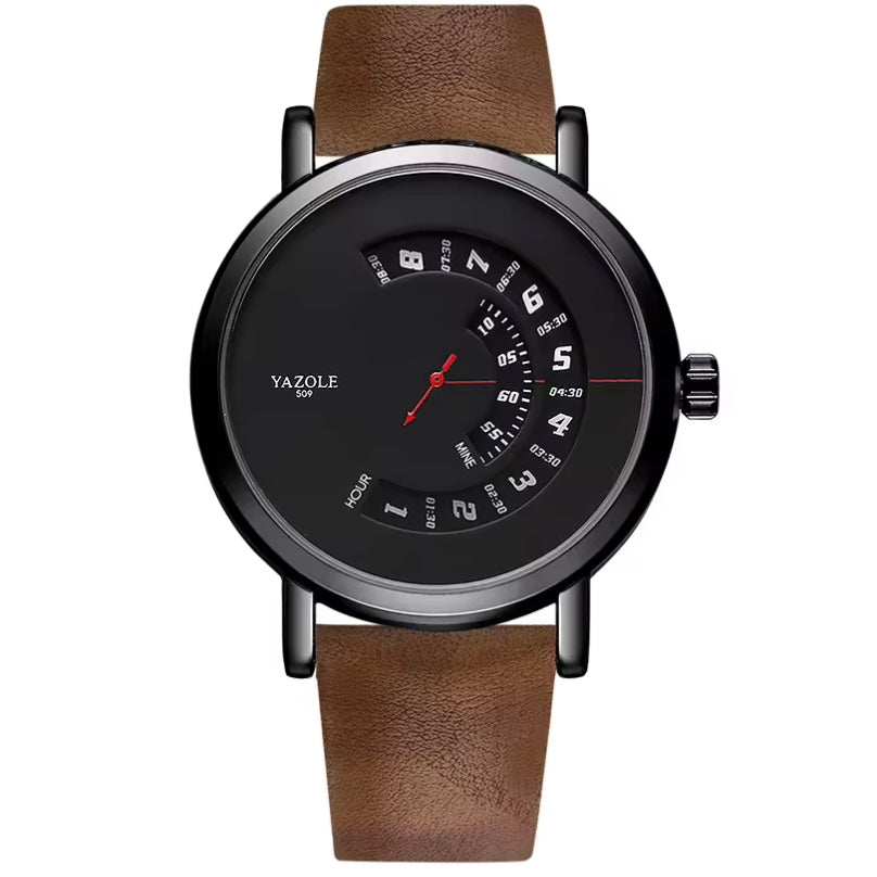 Stijlvol Quartz Horloge voor Mannen – Minimalistisch Design, Lederen Band