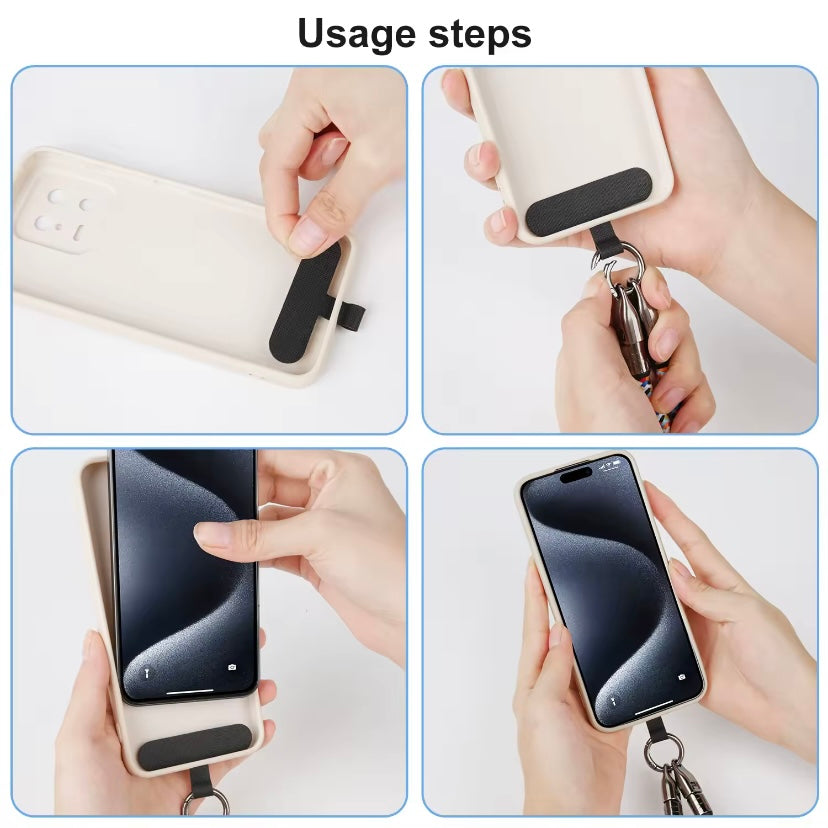 1.2M Crossbody Telefoonkoord met 240W Snellaadkabel – Universeel Type-C & Polsband