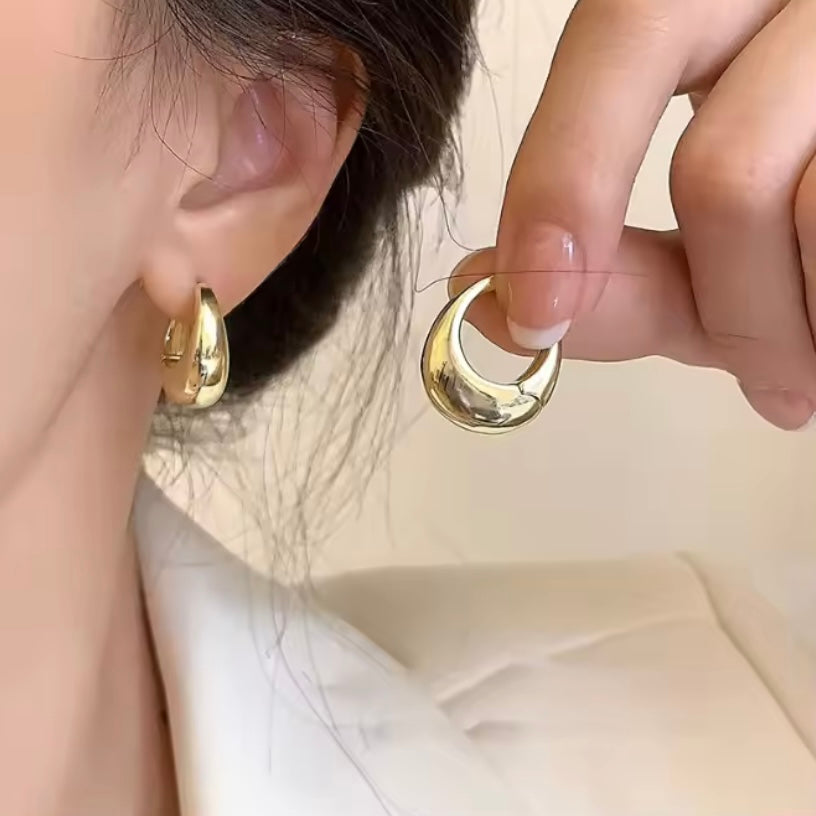 925 Sterling Zilver Vintage Gouden Ronde Oorbellen Voor Vrouwen Trendy Oorbel Sieraden
